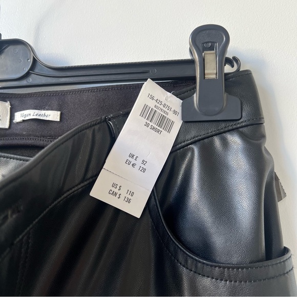 NWT Abercrombie & Fitch Vegan Leather 90s Straight Pant - Black - Size 30/10s - Picture 8 of 11